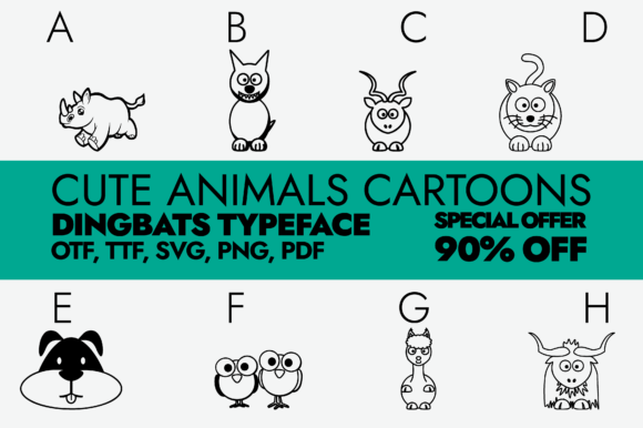 Cute Animals Cartoons Font for Branding and Design