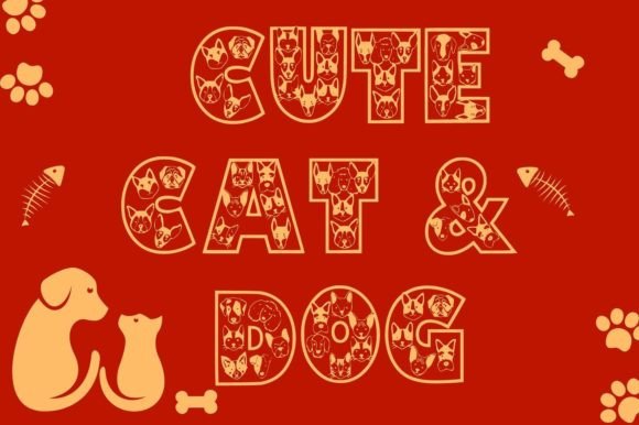 Cute Cat Dog Font for Business Branding
