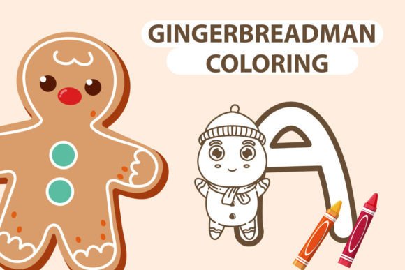 Gingerbread Man Coloring Font for Festive Design