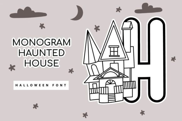 Monogram Haunted House: A Playful Font for Spooky Campaigns
